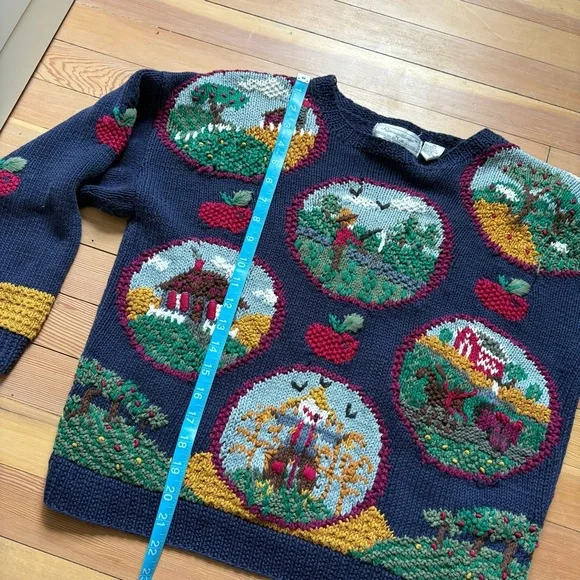Vintage Signatures by Northern Isles Hand Knit Apple Orchard Ramie Sweater - Picture 6 of 9